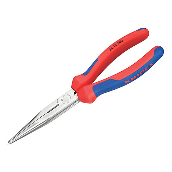 Snipe Long Nose Side Cutting Pliers Multi Component Grip 200mm (8in) by Knipex - 26 12 200 SB