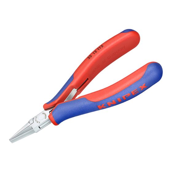 Electronics Flat Jaw Pliers Multi Component Grip 115mm by Knipex - 35 12 115 SB
