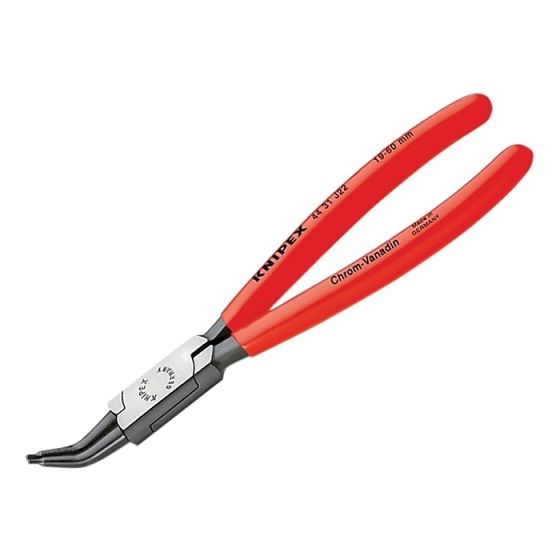 Circlip Pliers Internal 45ﾰ Bent Tip 40-100mm J32 by Knipex - 44 31 J32