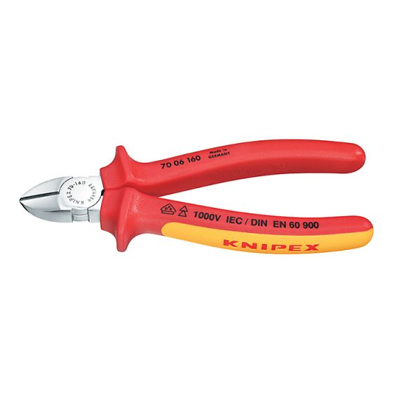 Diagonal Cutting Pliers VDE Certified Grip 180mm by Knipex - 70 06 180 SB