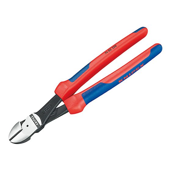 High Leverage Diagonal Cutters Multi Component Grip 250mm by Knipex - 74 02 250 SB