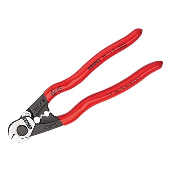 Wire Rope / Bowden Cable Cutter PVC Grip 190mm by Knipex - 95 61 190 SB