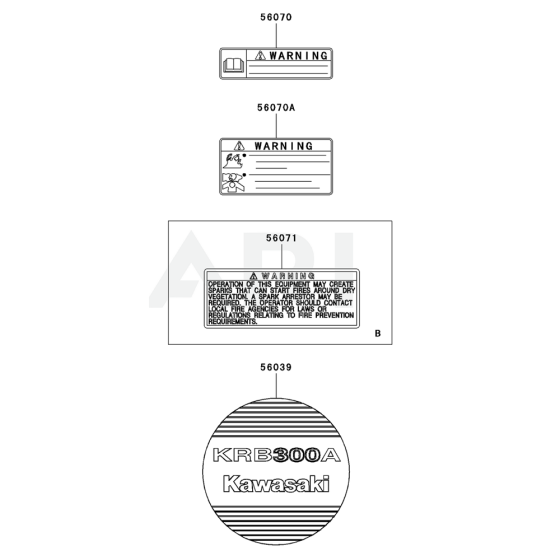 KRB300A Blower Label
