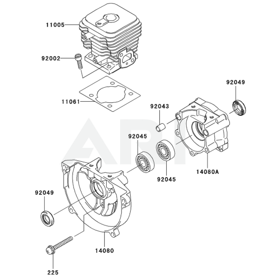 Cylinder & Crankcase for KRB300A