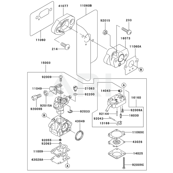 Carburettor for Kawasaki KRB400A