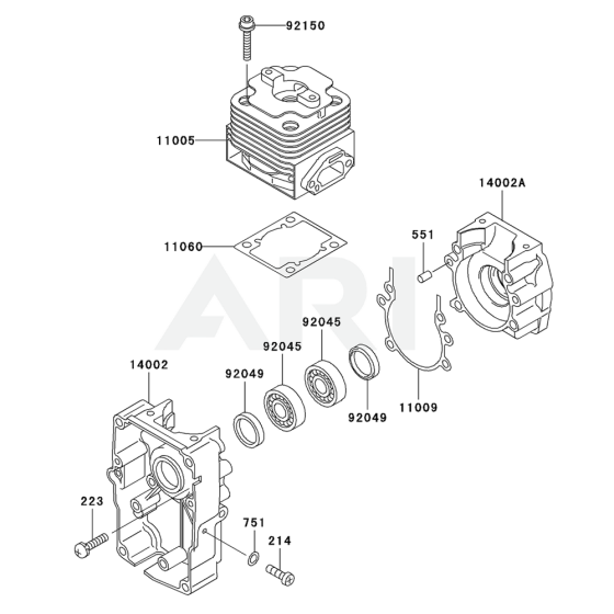 Cylinder/Crankcase for KRB400B
