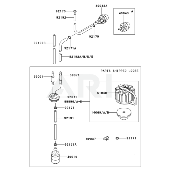 Fuel Tank & Valve for KRB650B