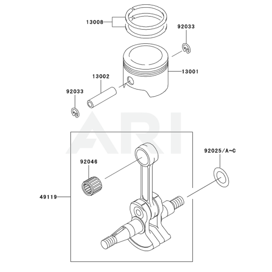 Piston/Crankshaft for KRB700B