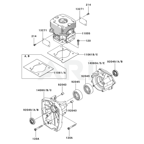 Cylinder/Crankcase for KRB750A