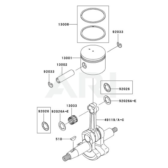 Piston/Crankshaft for KRB750B