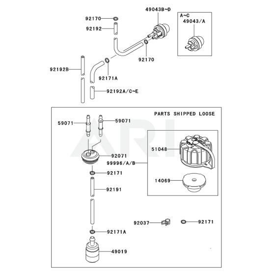 Fuel Tank & Valve for KRB750B