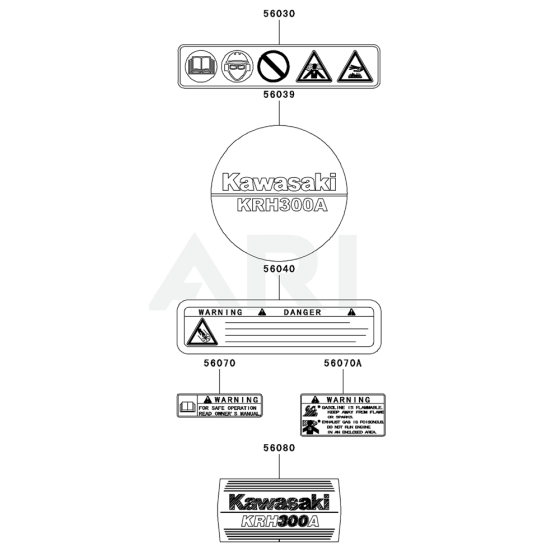 Kawasaki KRH300A Blower Label