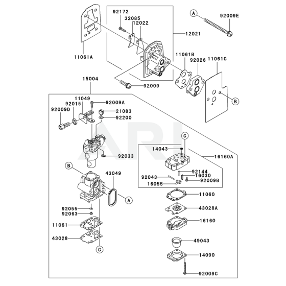 Carburettor for Kawasaki Blower