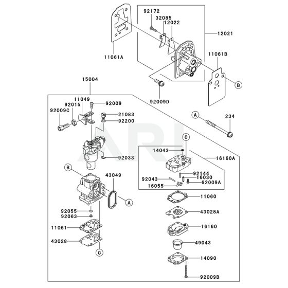 Carburettor for Kawasaki KTF27AC