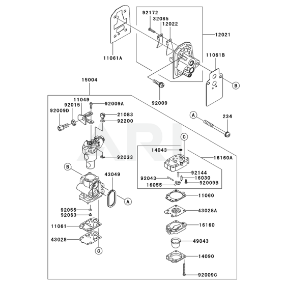 Carburettor for Kawasaki KTF27B