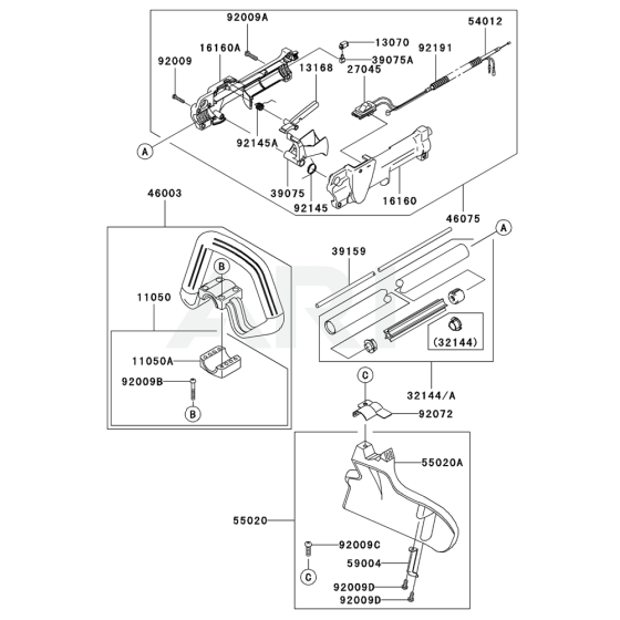 Pipe, Handle & Guard for KTR26AC