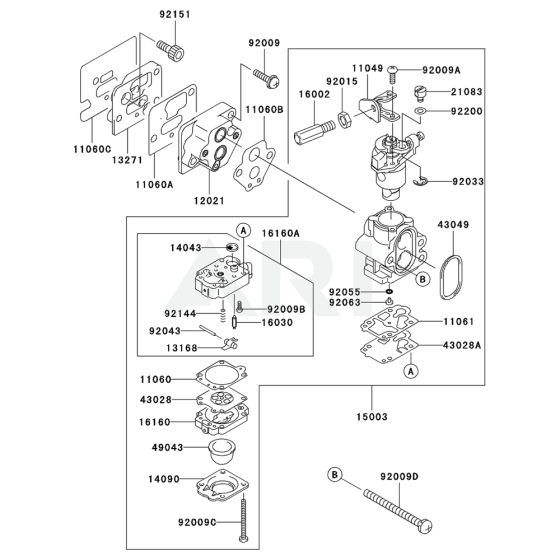Carburettor for Kawasaki KTR26AC