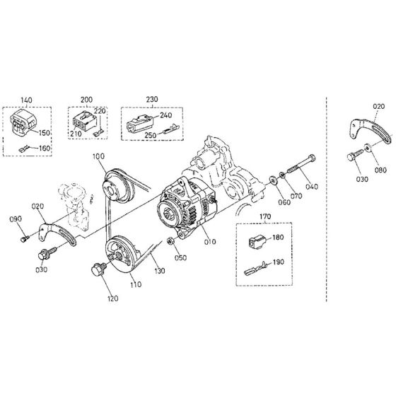 Pulley Assembly for Kubota D1105-E2B Engine