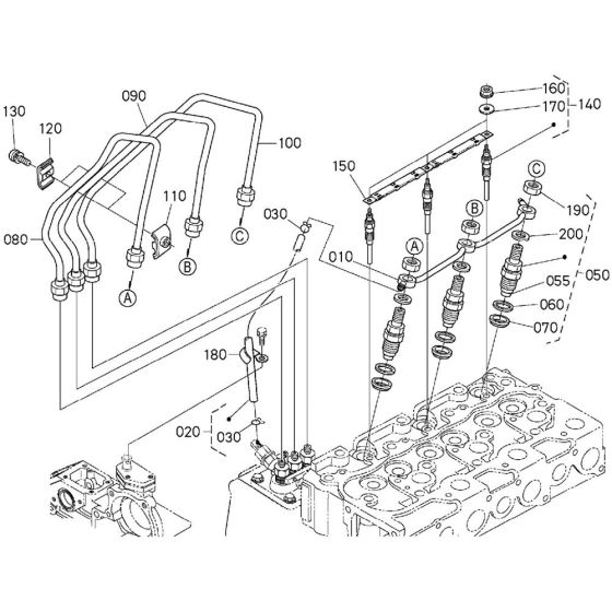 Nozzle Holder Assembly for Kubota D1503-M-E3B Engine