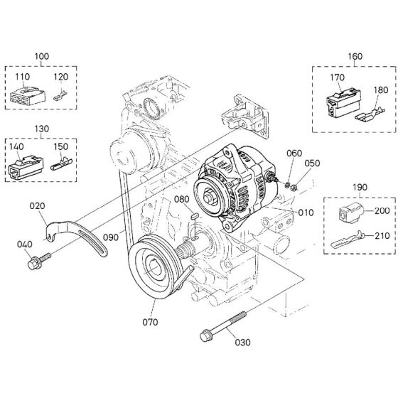 Pulley Assembly for Kubota D1503-M-E3B Engine