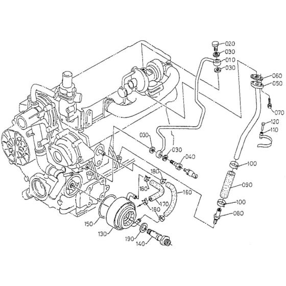 Oil Cooler Assembly for Kubota V1505-T-B Engine