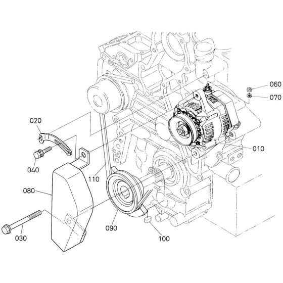 Pulley Assembly for Kubota V2403-M-E2B Engine