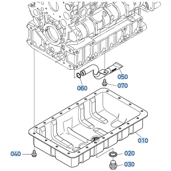 Oil Pan Assembly for Kubota V2607-CR-T-E5 Engine