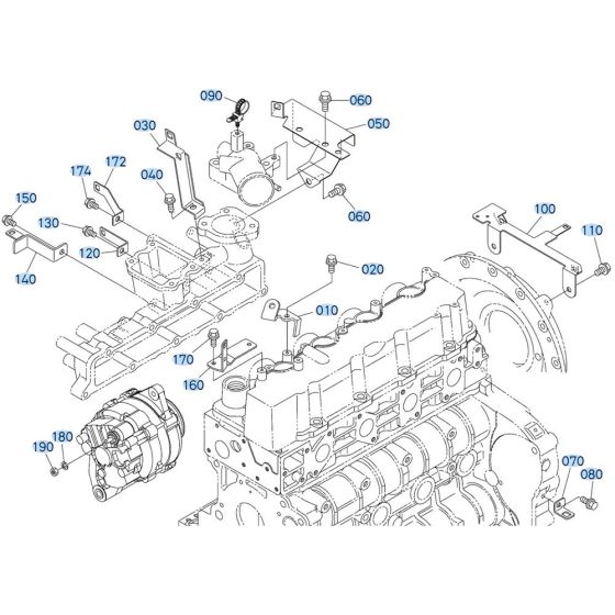 Harness Bracket Assembly for Kubota V2607-CR-T-E5 Engine