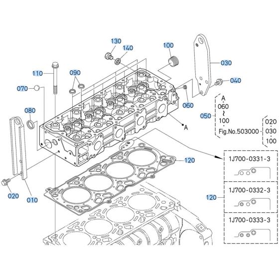 Cylinder Head Assembly for Kubota V2607-CR-T-E5 Engine