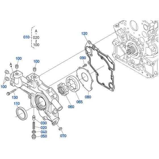 Front Cover Assembly for Kubota V2607-CR-T-E5 Engine