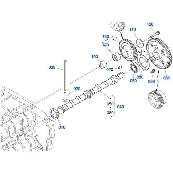 Camshaft Assembly for Kubota V2607-CR-T-E5 Engine