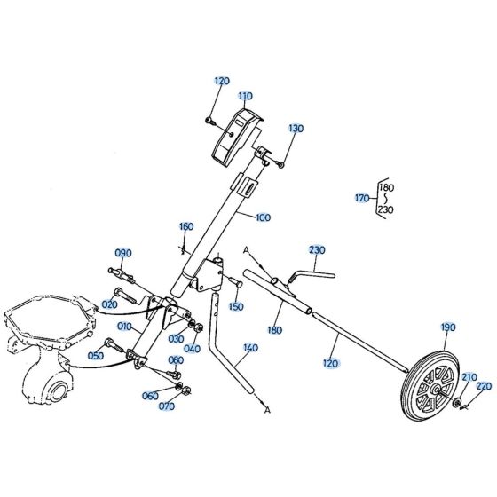 Handle Frame Assembly for Kubota AT25 Tiller