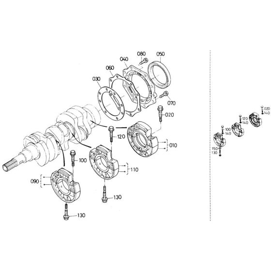 Main Bearing Case Assembly for Kubota D600-BBS Engine