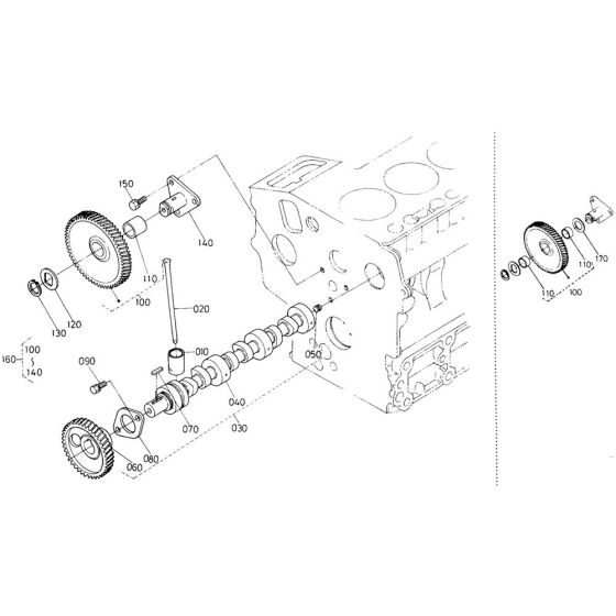 Camshaft Assembly for Kubota D600-BBS Engine