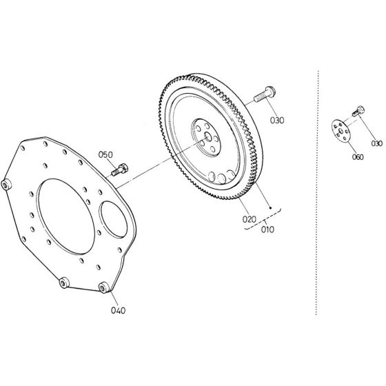 Flywheel Assembly for Kubota D600-BBS Engine