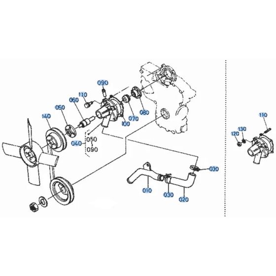 Water Pump Assembly for Kubota KH36