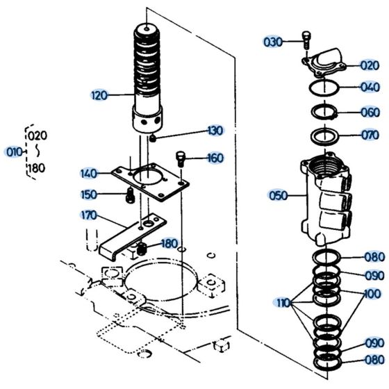 Rotary Joint Assembly for Kubota KH61 Mini Excavator