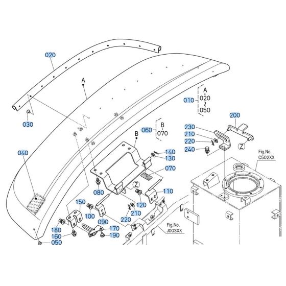 Bonnet Assembly for Kubota KX040-5 Mini Excavator