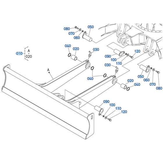 Blade Assembly for Kubota KX080-3 Mini Excavator