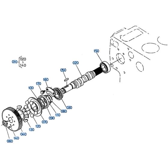 Fuel Camshaft Assembly for Kubota R400 Loader