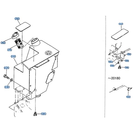 Fuel Tank Assembly for Kubota R400 Loader