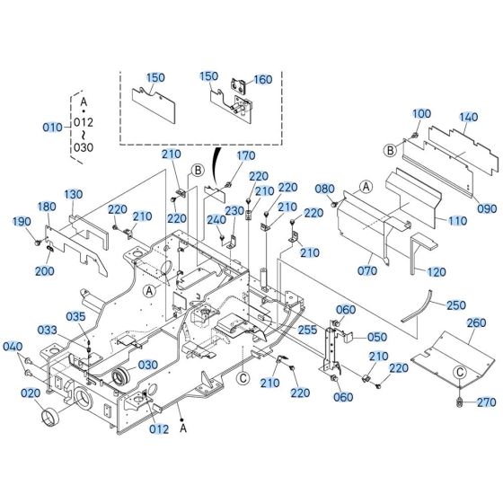 Rear Frame Assembly for Kubota R540 Loader