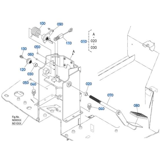 Brake Pedal Assembly for Kubota R540 Loader