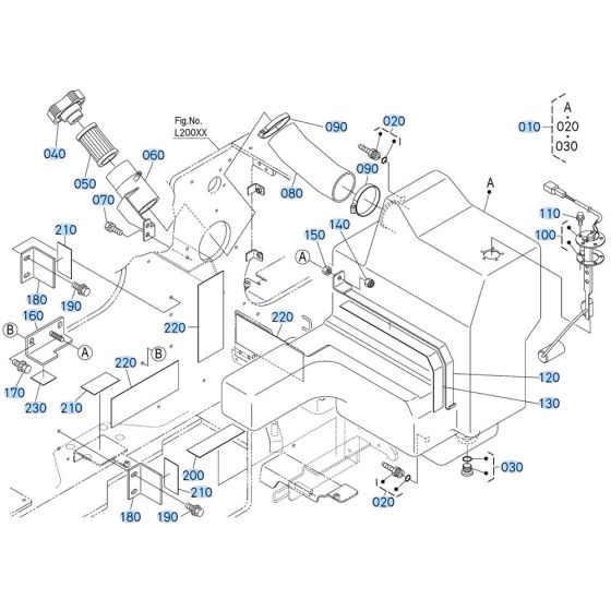 Fuel Tank Assembly for Kubota R540 Loader