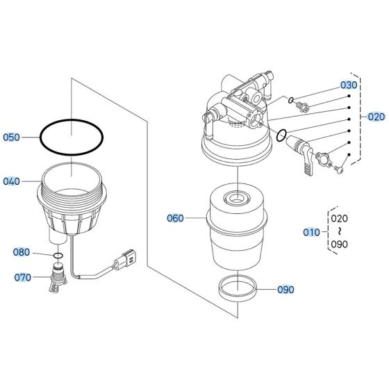 Separator Filter Assembly for Kubota R540 Loader