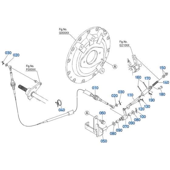 Inching Rod Assembly for Kubota R540 Loader