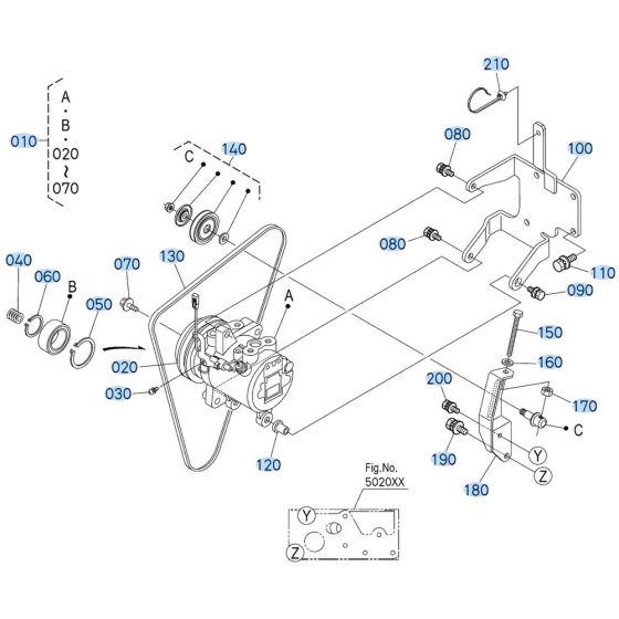 Compressor Assembly for Kubota R540 Loader