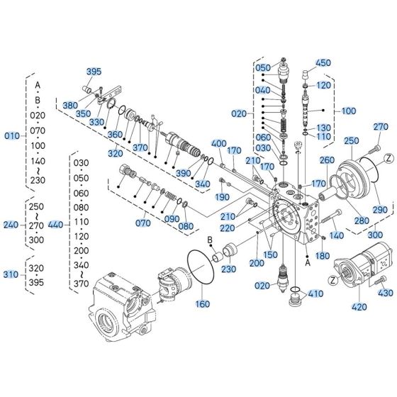 Pump Assembly -1 for Kubota R540 Loader