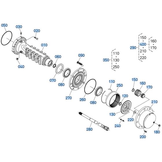 Rear Axle (Hub Reduction) Assembly for Kubota R540 Loader