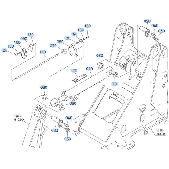 Bucket Cylinder Assembly for Kubota R540 Loader